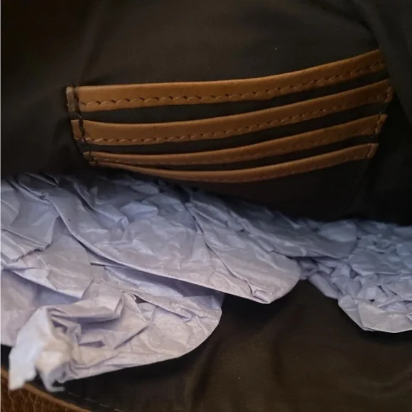 🆕 VILENCA Holland Natalia Crossbody Purse Clutch Cognac Triple Compartment NIB - Picture 5 of 14